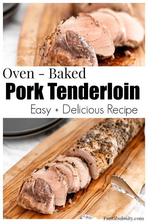 Pork Tenderloin Baked, Oven Baked Pork Tenderloin, Pork Loin Recipes Oven, Easy Pork Tenderloin Recipes, Pork Tenderloin Oven, Easy Pork Tenderloin, Baked Pork Tenderloin, Pork Tenderloin Recipe, Roasted Pork Tenderloins