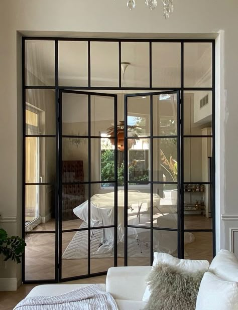 Discover the beauty and functionality of French doors in your home! 🌿✨ These elegant features not only enhance your space but also invite natural light and fresh air. Dive into our latest post to explore stunning designs and clever tips on how to incorporate French doors into your interiors! 🚪💖 #FrenchDoors #HomeDecor #InteriorDesign #ElegantLiving #NaturalLight #CuratedInterior Large French Doors Interior, Interior French Door Ideas, Black French Doors Interior, French Doors To Patio, French Doors Ideas, French Door Ideas, Doors To Patio, Large French Doors, Black French Doors