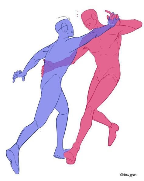 Two Guys Standing Next To Each Other, Gunshot Hand Pose, Amanojaku Cat, Villain And Hero Poses Reference, Couples Body Base, Best Friend Art Poses, Slow Dancing Drawing Reference, Pride Pose Reference, Bumping Into Someone Drawing