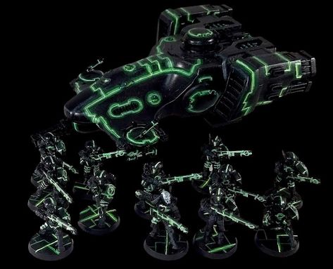 Bob's Random Paint-O-Matical: Tron Tau Warhammer 40k Tau Paint Schemes, Tau Color Scheme, Tau Paint Scheme, Tau Warhammer 40k, Warhammer 40k Necrons, Tau Warhammer, 40k Painting, Fire Warrior, Warhammer Painting