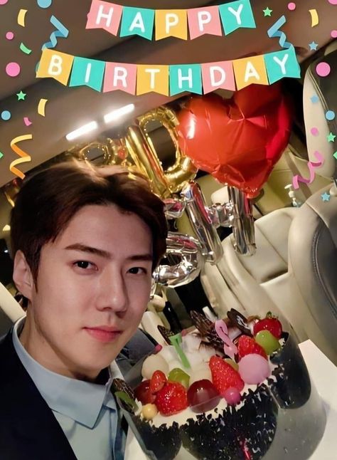 #SEHUN | Happy Sehun's 26th birthday | 200412 | #EXO | #HappySehunday Exo And Red Velvet, Sehun Birthday, Chanyeol Birthday, Exo Birthdays, Sehun Cute, The Group Chat, Exo Fan Art, Exo Lockscreen, 26th Birthday