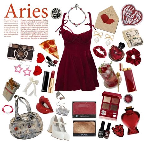 ARIES🍒🥀❤️‍🔥 Outfit | ShopLook Aries Fashion Style, Lilith In Aries Outfit, Aries Venus Outfits, Aries Aesthetic Outfit, Aries Outfits Aesthetic, Aries Lilith Outfits, Aries Rising Style, Aries Rising Aesthetic Style, Venus Outfits