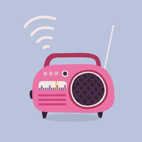 Vector cute illustration with pink retro... | Premium Vector #Freepik #vector #vintage #music #technology #button Radio Drawing, Coffee Tshirt Design, Minnie Mouse Drawing, Drum Patterns, Mouse Drawing, Karaoke Party, Turn Table Vinyl, Music Festival Poster, Retro Gadgets