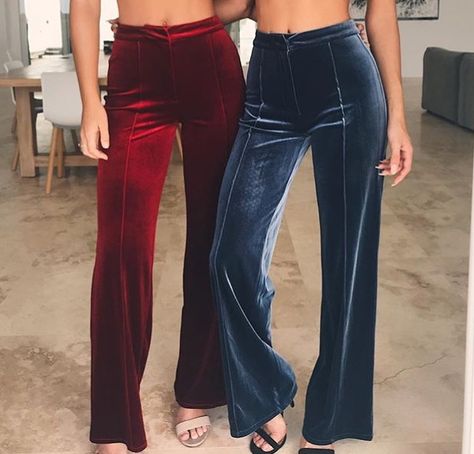 Elegant Velvet Trousers, Luxury High-waisted Velvet Pants, Velvet Flared Pants, Velevet Flare Pants, Luxury Velvet Wide-leg Pants, Velvet Shirt, Kurta Designs Women, Elegant Dresses For Women, Velvet Pants