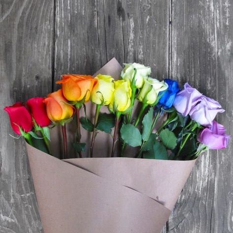 Rainbow Bouquet, Rainbow Order, Flower Subscription, Rainbow Wedding, Rainbow Roses, Rainbow Flowers, Over The Rainbow, World Of Color, Color Of Life