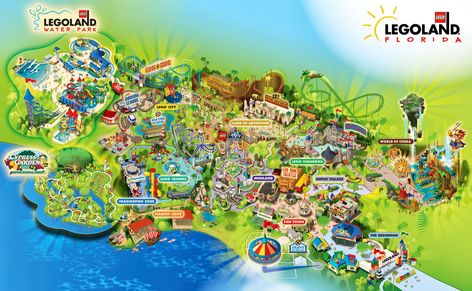 Map Of Florida Cities, Legoland Windsor, Florida Theme Parks, Legoland Florida, Florida Parks, Holiday Car, Lego Land, Orlando Parks, Orlando Travel