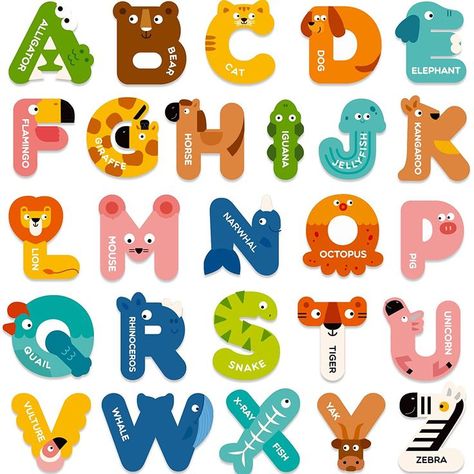 Large Size Magnetic Letters, Cute Animal Alphabet ABC Magnets for Fridge Colorful Uppercase Animals Toys Set Educational Spelling Learning Games for Kids, Toddlers 3 4 5 Years Old Phonics Learning, Magnets For Fridge, Abc Learning, Alphabet Magnets, Animal Names, Learning Games For Kids, Animals Design, Kids Blocks, Learning Abc