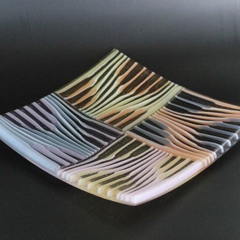 IWGlassStudios - Etsy Lakeside Montana, Fused Glass Plates Bowls, Fused Glass Wall Art, Fused Glass Plates, Glass Fusion Ideas, Fused Glass Artwork, Kiln Formed Glass, Glass Fusing Projects, Fused Glass Ornaments