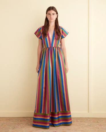 Women's Dresses – BODE Summer Dress Coverup, 70s Fashion Dresses, Southern Turkey, Umbrella Dress, Ibiza Outfits, Colorful Dresses Formal, Striped Dress Summer, Bed Linens, Dressed To The Nines