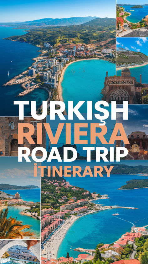 Embark on an unforgettable Turkish Riviera road trip! Discover the beauty of the Turkish Riviera Resorts as you drive along the stunning Turkish Coast. This itinerary takes you through the best spots on the Turkey Mediterranean, from charming seaside towns to the bustling port cities. Perfect for your Turkey Vacation, this route showcases the best of the Turkey Riviera.  Turkish Riviera Resorts | Turkish Riviera Road Trip | Turkish Coast | Turkey Coast | Turkey Mediterranean | Turkish Riviera Turkish Riviera Road Trip, Turkey Riviera, Turkey Coast, Turkish Coast, Turkey Mediterranean, Turkey Itinerary, Turkish Riviera, Turkey Vacation, Travel 2024