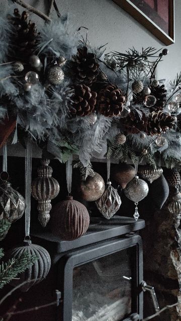 Witch Christmas Aesthetic, Dark Woodland Christmas, Witchmas Decorations, Gothmas Aesthetic, Dark And Moody Christmas Decor, Witchy Christmas Decor Diy, Krampus Christmas Decor, Dark Moody Christmas Decor, Krampus Aesthetic