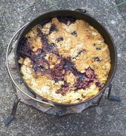 Dutch Oven Cobbler, Air Fries, Camping Food Checklist, Dutch Oven Camping Recipes, Blackberry Cobbler Recipe, Dutch Oven Camping, Blackberry Cobbler, Dutch Oven Cooking, Blueberry Cobbler