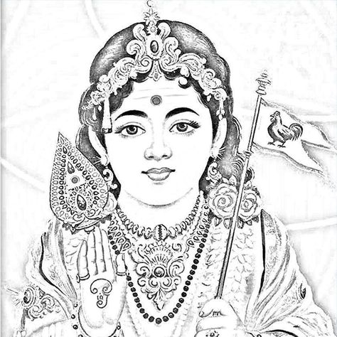 Murugar God Drawing, Murugan Pencil Drawing Images, Murugan Drawing Pencil, Lord Murugan Drawing, Murugan Art Sketch, Murugan Drawing, Tamil Drawing, Sketches Indian, Pencil Drawings For Beginners