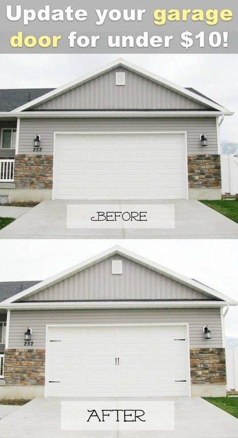 39 Budget Curb Appeal Ideas That Will Totally Change Your Home Diy Curb Appeal, Design Apartment, Up House, Home Upgrades, Updating House, Diy Home Improvement, Garage Door, House Numbers, Design Case