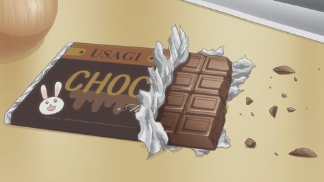 Anime Chocolate Aesthetic, Spongebob Food, Anime Bakery, Anime Chocolate, Anime Desserts, Aesthetic Anime Gifs, Future Dairy, Food From Anime, Sekaiichi Hatsukoi