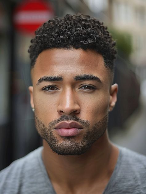 29 Unique Black Men's Curly Hairstyles: Short, Medium, & Long Hair with Fades, Twists, & Beards Square Face Hairstyles Men Curly, Short Hair Taper Fade Black Men, Black Men Curly Hair, Afro Hair Fade, Hairstyles Black Men, Black Men Curly Hairstyles, Trimmed Beard, Curly Hairstyles Short, Undercut With Beard