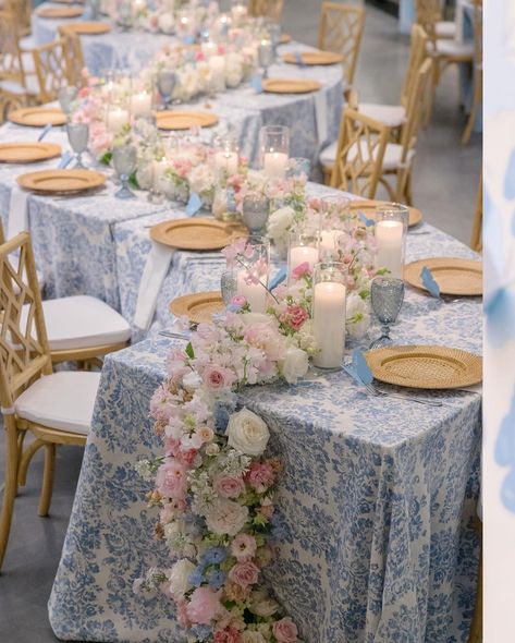 ✨Vows that Wow | Special Feature✨⁠ Talia & Andrew’s Unforgettable Wedding and Rehearsal Dinner⁠ ⁠ Wedding Details we love (images 1-7):⁠ 🌸 @caliandbloom created a stunning floral wonderland with dreamy pink and blue arrangements, turning the space into a page out of a fairy tail!⁠ 🦋 Delicate butterfly accents fluttered throughout the day, adding a unique and charming detail that perfectly complemented the florals.⁠ 🤍 The ceremony took place against the breathtaking backdrop of @sandlewoodmano... Blue Floral Tablecloth Wedding, Blue And Pink Floral Arrangements, Blue Arrangements, Blue And Pink Wedding, Pink And Blue Wedding, Together Photo, Small Centerpieces, White Weddings, Floral Runner