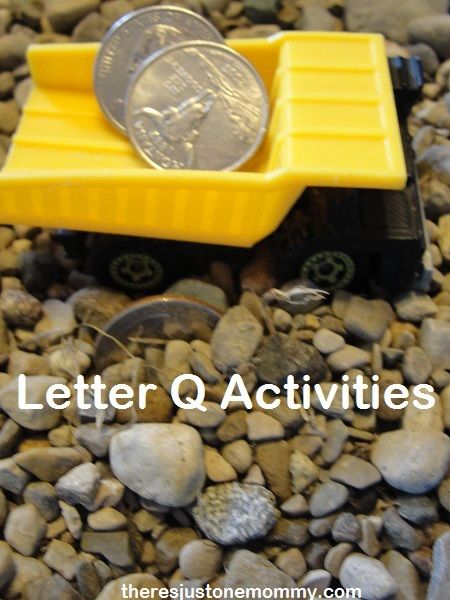 Explore the letter Q with your preschooler with these fun, and easy to set up, activities -- including a quarter hunt with a quarry truck! Letter Q Sensory Bin, Quarter Crafts For Preschool, Preschool Letter Q Activities, Q Is For Craft, Fun Preschool Snacks, Letter Q Crafts For Preschoolers, Q Activities For Preschool, Preschool Letter Q, Letter Q Activities For Preschool