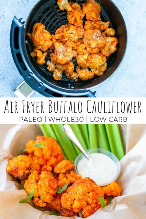 Optavia Hacks, Air Fryer Cauliflower, Buffalo Cauliflower Recipes, Vegetarian Chili Easy, Baked Buffalo Cauliflower, Vegetarian Appetizer, Cauliflower Buffalo Wings, Buffalo Cauliflower Bites, Keto Eating