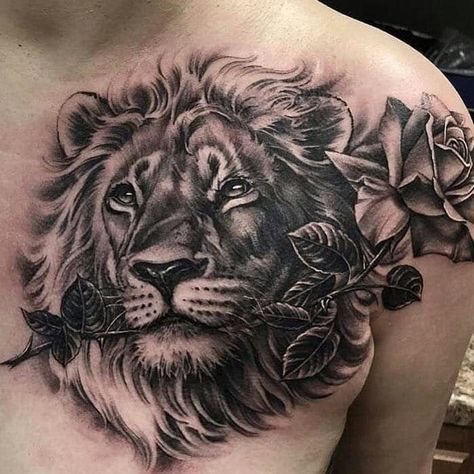 Lion Chest Tattoo, Tato Maori, Lion Tattoo Sleeves, Mens Lion Tattoo, Lion Tattoos, Lion Head Tattoos, Leo Tattoos, Lion Tattoo Design, Cool Chest Tattoos