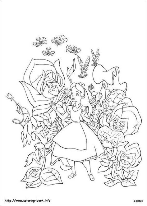 Alice in Wonderland Party DIY Ideas & Free Printables Alice In Wonderland Coloring, Alice Art, Forest Coloring, Alice In Wonderland Drawings, Garden Coloring Pages, Disney Princess Coloring Pages, Wonderland Quotes, Princess Coloring Pages, Princess Coloring