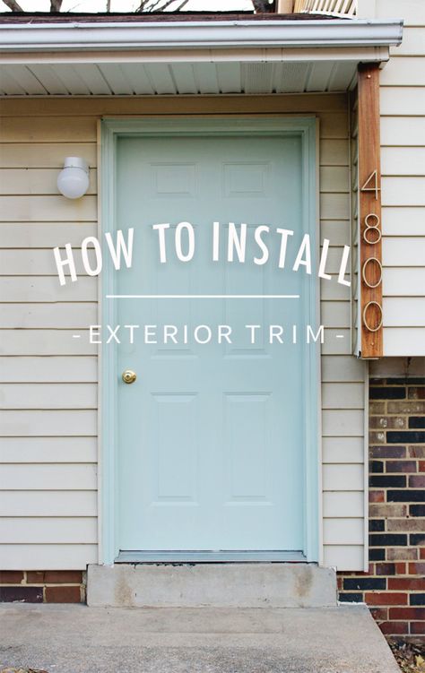 How To Install Exterior Trim Adding Trim To Front Door Exterior, Outside Door Trim Ideas, Exterior Front Door Trim Ideas, Trim Around Exterior Door, Replacing Trim Around Doors, Exterior Door Molding, Diy Exterior Door Trim, Front Door Molding Exterior, Front Door Trim Exterior