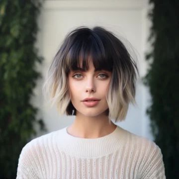 40 Best Shaggy Bob with Bangs Haircut Ideas Short Hair With Shadow Roots, Short Brown Bob With Bangs, Shoulder Length Shaggy Bob, One Length Bob With Bangs, Short Shag Bob With Bangs, Ombre Bob With Bangs, Short Shaggy Bob With Bangs, Shaggy Short Hair With Bangs, Blended Bangs