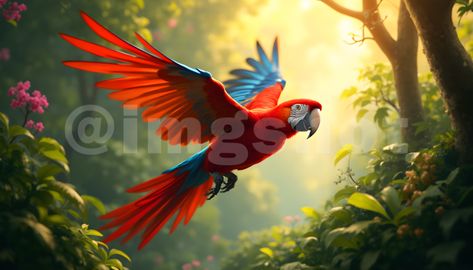 Parrot flying through the Jungle Parrot Flying, Architecture Background, Free For Commercial Use, Quality Images, Free Image, Textured Background, Free Images, Parrot, High Quality Images