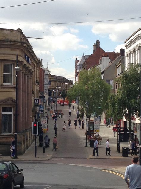 High Street, Rotherham looking up from the bottom of Doncaster Gate - how beautiful is my town? Doncaster Aesthetic, Viking Ship, South Yorkshire, My Town, Local History, Pinterest Marketing, How Beautiful, Looking Up, Yorkshire