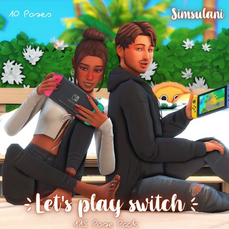 Playing Switch Pose, Sims 4 Couple Poses, Sims 4 Cheats, 4 Poses, Play Sims, Sims 4 Cc Folder, Sims Ideas, Sims 4 Characters, Sims 1