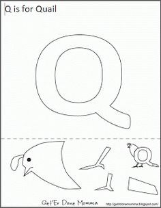 Q Crafts For Preschool, Q Is For Quail, Letter Q Crafts, Zoo Phonics, Alphabet Letter Worksheets, Superhero Classroom Theme, Alphabet Letter Crafts, Friend Crafts, Learning Abc