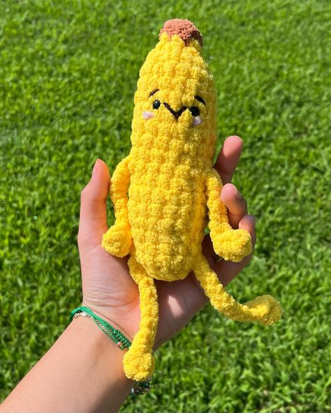 When I saw @lilcrochetedthings released this lil banana dude as a free pattern I JUST HAD TO MAKE ONE!! SERIOUSLY IN LIVE WITH HOW HE TURNED OUT! (And isn’t he just the cutest hanging in a banana tree! 🤭💗✨) - Free Pattern by- @lilcrochetedthings - - Have a blessed day and Happy Crocheting! 💗✨ - #crochet #bananacrochet #handmadewithlove #freepatterns #freepatternamigurumi #haveablessedday Crochet Banana Pattern, Banana Crochet, Crochet Banana, Cute Banana, Banana Pattern, Banana Tree, A Banana, Have A Blessed Day, Emotional Support