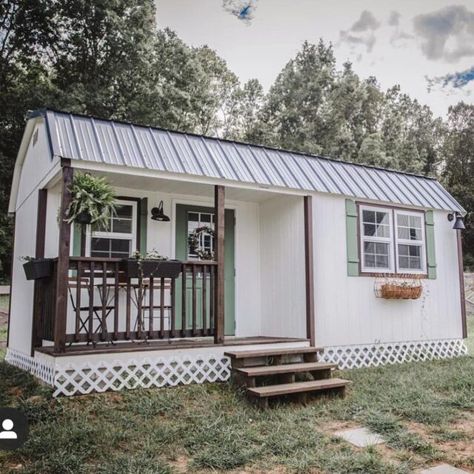 She Shed Salon Ideas, Shed Salon Ideas, She Shed Living, Shed Living, Rustic Salon, Small Hair Salon, Prefab Sheds, Small Salon, Office Shed