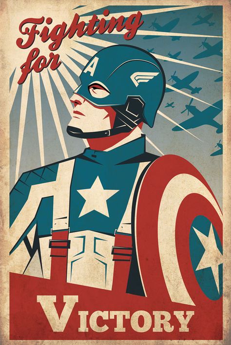 30 Creative Vintage Posters Design examples from around the world | Read full article: http://webneel.com/vintage-posters | more http://webneel.com/daily | Follow us www.pinterest.com/webneel Captain America Poster, America Poster, Sejarah Kuno, 디즈니 캐릭터, Vintage Poster Design, Pahlawan Super, Ms Marvel, Propaganda Posters, A4 Poster