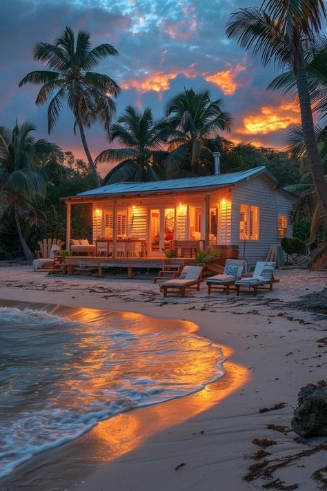 Beachfront House, Dream Beach Houses, Sunset View, Dream Cottage, House Viewing, Island House, Secluded Beach, Dream Beach, Nature Sounds