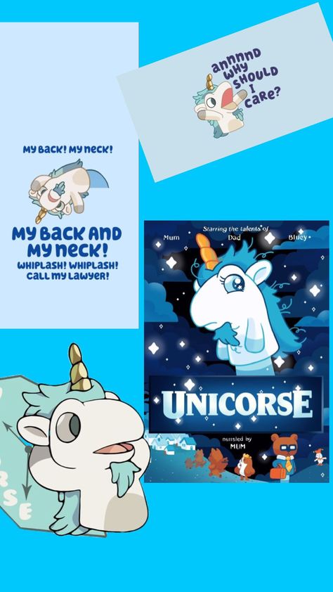 #bluey #unicorse #blueyfanart #blueyisthebestshow #blueyunicorse #blueyquotes #unicorn #blueymovies #blueymovieposter Unicorse Bluey Wallpaper, Bluey Backgrounds, Bluey Unicorse, Bluey Wallpaper, Bluey Bluey, Bluey Cartoon, Bluey Party, Cute Cartoon Characters, Funny Phone Wallpaper