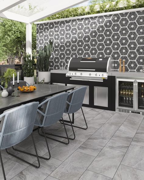 Elevate your outdoor spaces with Tile Club! From swimming pools to patios and outdoor kitchens, our durable, weatherproof tiles combine style and function perfectly. 🏡 🛒 Ready to transform your outdoors? Shop our versatile collection today by clicking the link in bio! Floral Mosaic Tile, Patterned Tile Backsplash, Gray Porcelain Tile, Round Tiles, White Subway Tiles, White Petals, Tile Color, White Mosaic, Tile Rug