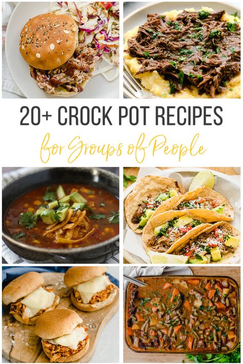 Crock Pot Group Meals, Dinner Ideas For A Large Group Crock Pot, Easy One Pot Meals For A Crowd, Large Crock Pot Meals, One Pot Meal For Large Group, Crock Pot Dinner For A Crowd, Crock Pot Dishes For A Crowd, Crock Pot Food For Crowd, Crock Pot Recipe For A Crowd