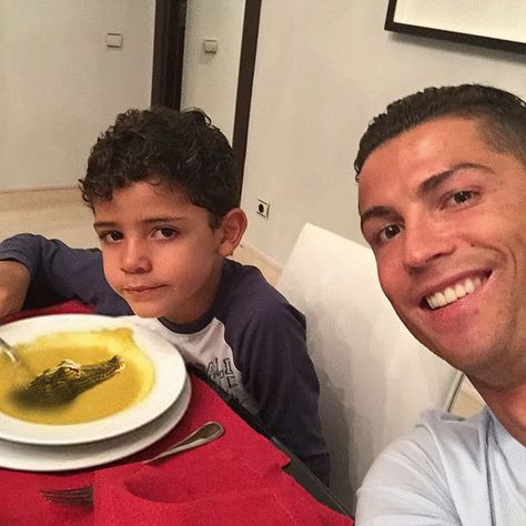 Cristiano Ronaldo and son , funny memes and pictures Ronaldo's Son, Portugal National Football Team, Dinner Soup, Cristiano Jr, Portugal National Team, Ronaldo Quotes, Cristiano Ronaldo Juventus, Cr7 Jr, Ronaldo Pictures