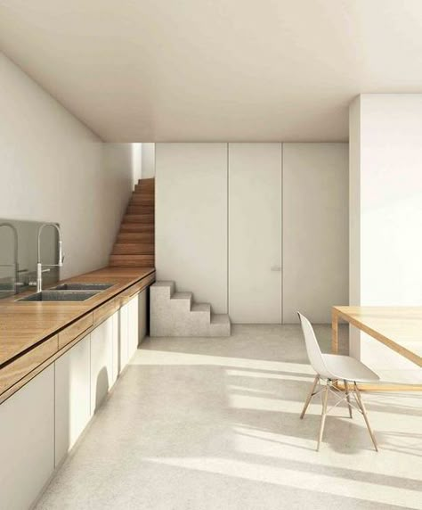 Minimal Kitchen, Interior Minimalista, Interior Stairs, Design Del Prodotto, Staircase Design, Stairs Design, Staircases, 인테리어 디자인, Interior Architecture Design