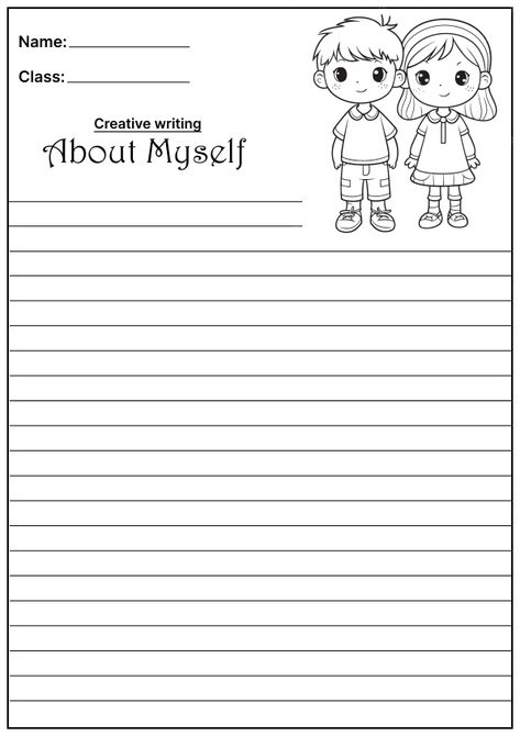 Creative Writing Activity Worksheet, creative writing worksheets for preschool, creative writing worksheets for kids, creative writing worksheets for grade 1, creative writing worksheets grade 2, English creative writing worksheets, about myself worksheet, myself worksheet, All about Myself Theme Activities, my self worksheets for kids, all about my self, Self-Introduction Worksheet, introduce myself worksheet, creative writing worksheets, writing worksheets, fun worksheets activity for kids, About Myself Worksheet, Writing Worksheets For Adults, Writing About Myself, Writing Worksheets For Kids, English Writing Practice, Tutoring Reading, Eng Grammar, Worksheets For Adults, Advice For Students