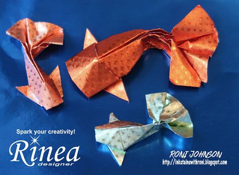 #rinea #foiledpaper #origami #koi #fish #papercrafts #paperarts Koi Fish Tutorial, Koi Origami, Origami Koi Fish, Origami Paper Folding, Paper Fish, Origami Fish, Origami Folding, Useful Origami, Rainbow Paper