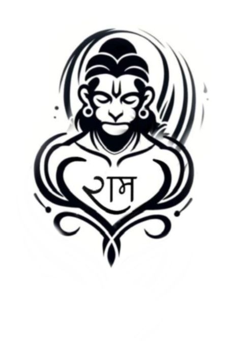 Hanuman Stickers For Bike, Hanumanji Rangoli, Hanuman Ji Canvas Painting, Hanuman Ji Logo, Hanuman Ji Tattoo Design, Hanuman Logo, Hanuman Rangoli, Bajrangbali Tattoo, Hanumanji Tattoo