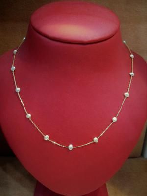 Natural Basra Pearl Necklace 12.95 carats on 18k Gold: Type of pearl: Natural Pearls   Weight: 12.95 carats (2.59gms)   Shape: Button and Semi-baroque.   Size in mm: Approximately 5.1 mm   Color: Light Cream #basrapearl #karipearls #naturalpearls #naturalseapearl Persian Gulf, Gold Certificate, Sea Pearls, Light Cream, Selling Jewelry, Natural Pearls, Pearl Jewelry, Color Light, Types Of Metal