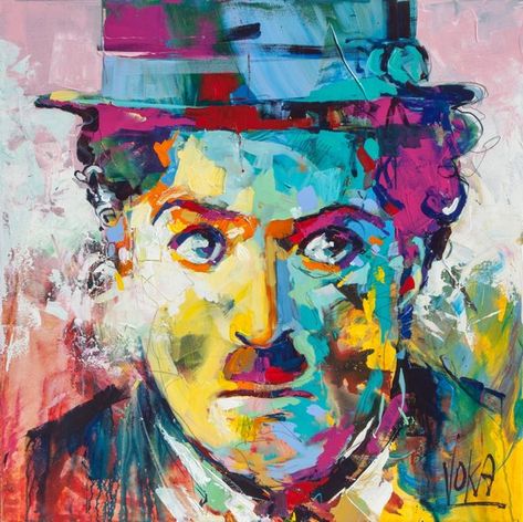 Voka Art, Frida Art, Portraiture Painting, Beautiful Abstract Art, Vevey, Fancy Art, Encaustic Art, T Art, Charlie Chaplin