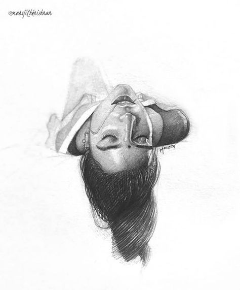 Foreshortening Art, Bold Shoot, Beautiful Pencil Sketches, Artwork Pencil, Acrylic Portrait Painting, Abstract Pencil Drawings, Body Image Art, Pencil Drawings Of Girls, Pencil Portrait Drawing