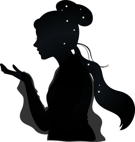 Moon Goddess Silhouette Goddess Silhouette, Goddess Moon, Vector Doodle, Clipart Black And White, Moon Goddess, Decal Design, Design Inspo, Vinyl Decals, Vector Free