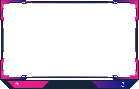 Gaming Screen, Streaming Overlay, Pink Overlay, Screen Overlay, Online Gaming, Pink And Purple, Border Design, Living Design, Free Png