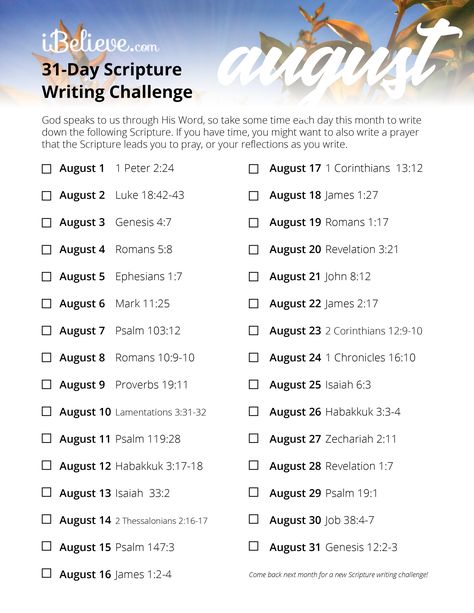 August Scripture Writing Guide - Daily Scripture Reading Plan August Bible Writing Plan, Scripture List, Scripture Plans, Bible Writing, Finding Strength, Scripture Writing Plans, Spiritual Strength, Bible Truths, Scripture Writing