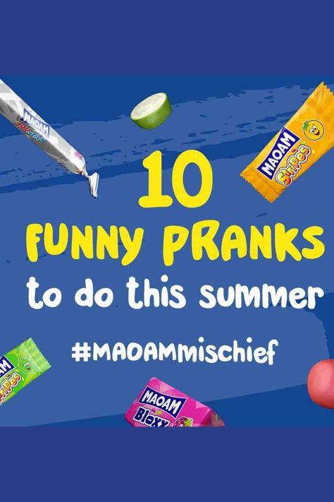 Here are 10 fun summer prank ideas for kids, sibling, friends and adults! These are "nice" and funny pranks - nothing mean! Prank Ideas For Siblings, Prank Ideas For Friends At School, Family Pranks Ideas, School Prank Ideas, Nice Pranks, Prank Ideas For Friends, Revenge Ideas, Mean Pranks, Pranks Ideas